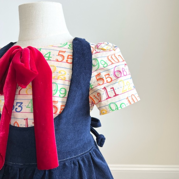 Vintage Handmade 3-Piece Alphabet ABC Pinafore School Girl Dress Size 4/5 - Picture 8 of 13